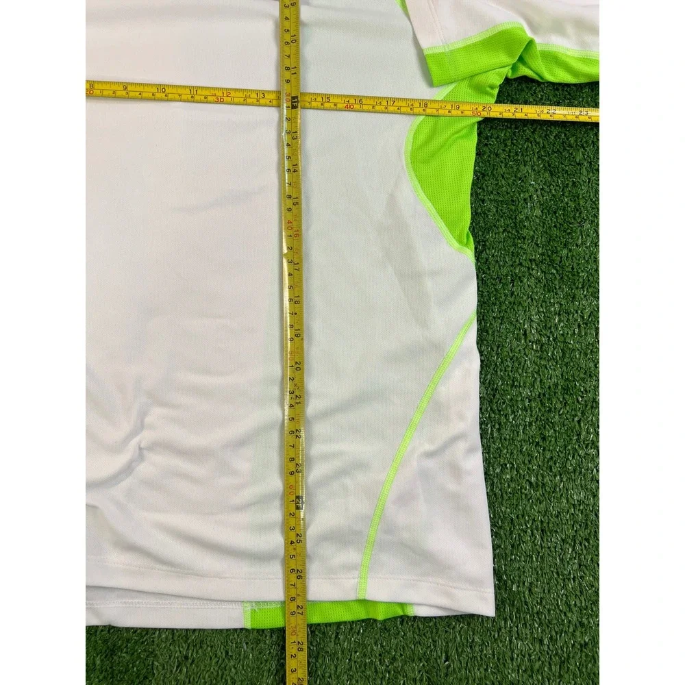 The North Face Mens White Neon Green Long Sleeve Performance Training Shirt M